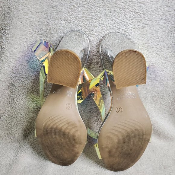 Fashion Women Pumps Transparent Strappy Buckle Sandals Block High Heels Sz 8 - Picture 7 of 8